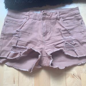 Distressed denim cut off shorts like new